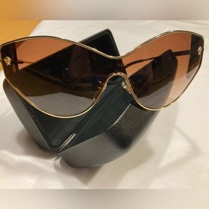 Versace Medusa Metal Cat-Eye Aviator Sunglasses